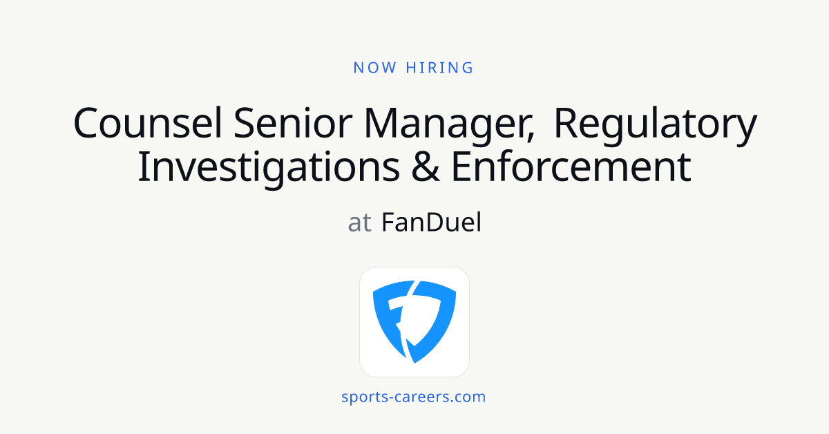 Counsel Senior Manager, Regulatory Investigations