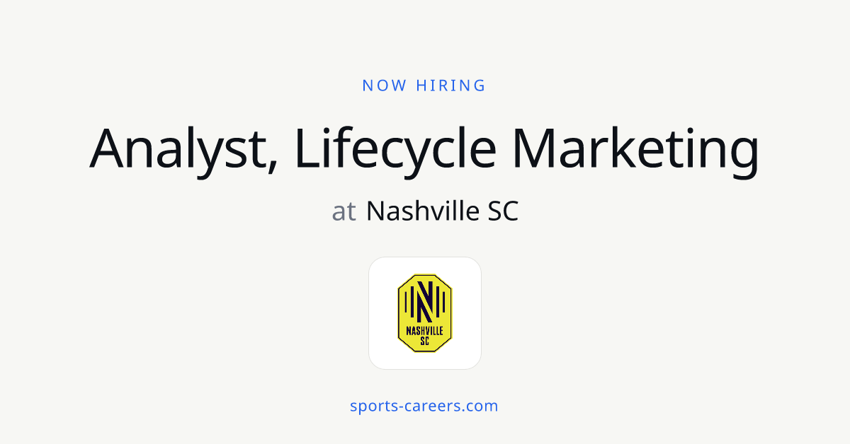 Analyst, Lifecycle Marketing - Nashville SC | SportsCareers