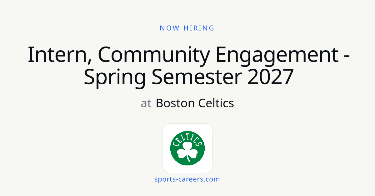 Intern, Community Engagement - Spring Semester 2027