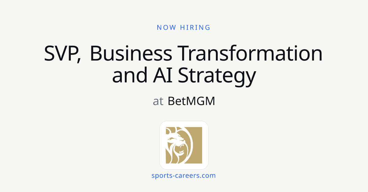 SVP, Business Transformation and AI Strategy - BetMGM