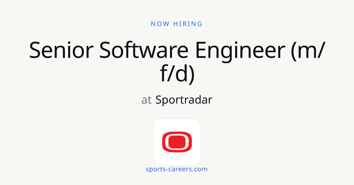 Senior Software Engineer (m/f/d) - Sportradar