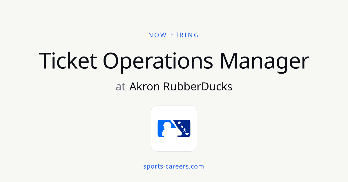 Ticket Operations Manager - Akron RubberDucks